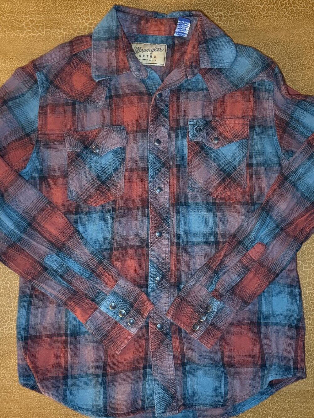 Wrangler Retro Western Plaid Flannel Shirt - Mens Medium